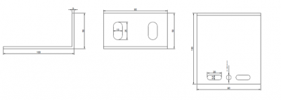 L-образный алюминиевый профиль 3*90*50*100