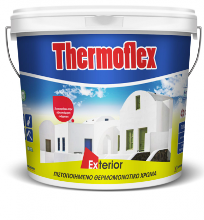 აკრილის სერთიფიცირებული თერმოსაიზოლაციო საღებავი THERMOFLEX (BASE Ρ) 10LT