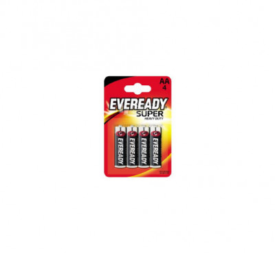 3590 Eveready Super Heavy Duty AA, 4-pc blister R6-FSB4 (637084)-7638900083590