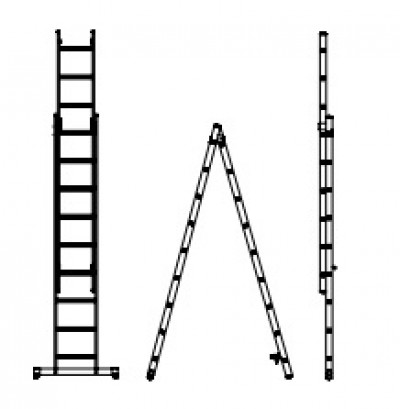 ალუმინის კიბე ორ სექციანი 2x9 საფეხური (A ტიპი) (7209-A)