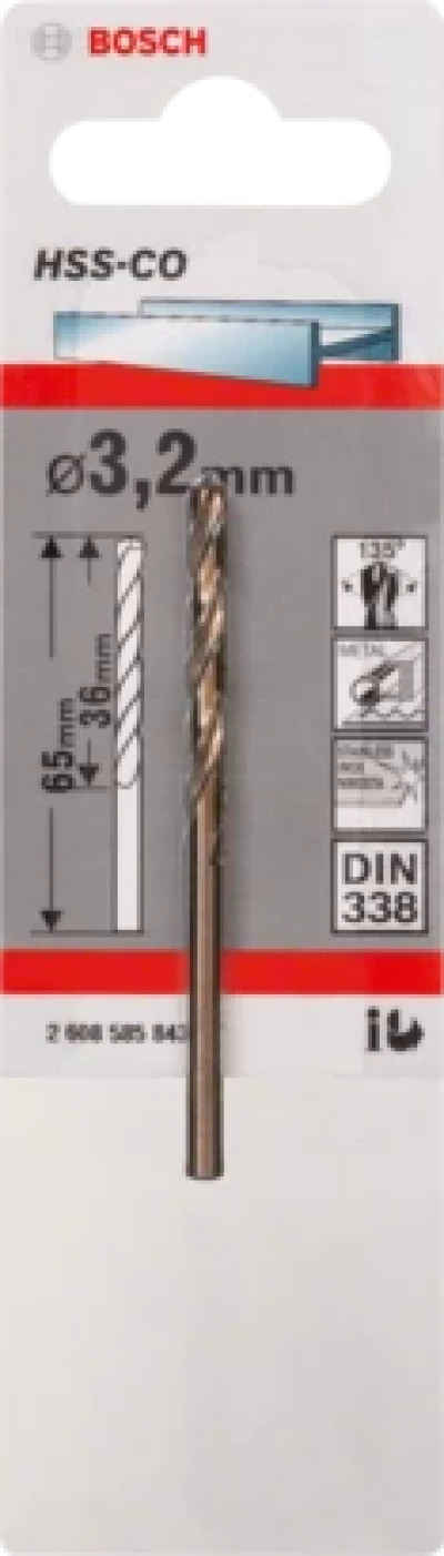 10 HSS-CO 3.2 მმ ბურღის საცვლელი პირი