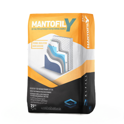 Alfill Mantofil Y 25კგ თბოსაიზოლაციო ფილის მისაკრავი წებო-ცემენტი