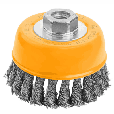 TOL722-77509  CUP TWIST WIRE BRUSH WITH NUT 100MM