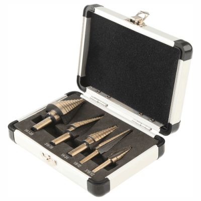 TOL1465-75879 5PCS BLACK & GOLD STEP DRILL BITS SET