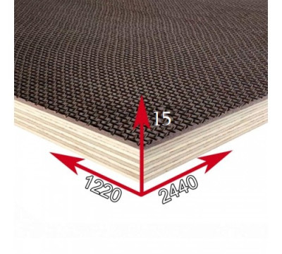 F1/W1  120/120 2440*1220*15 მმ ლამინირებული ფანერა-ბრენდი "Fanprom"