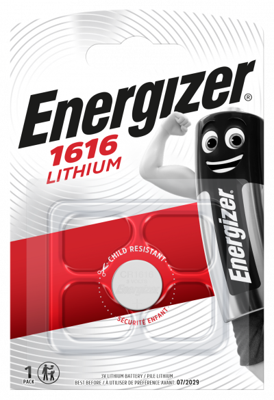 Energizer Lithium button cell CR1616, 1-pc blister