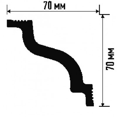 Классический потолочный плинтус D70/70