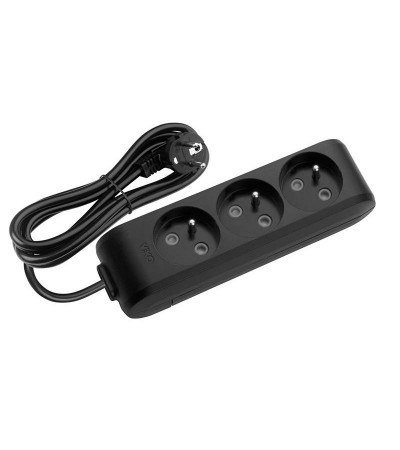 Electric extension cord, 3 sockets, 5 meters "MULTI-LET", black