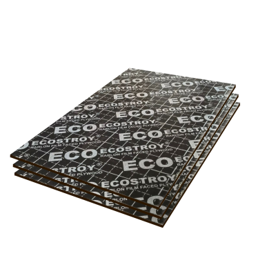 ფანერა 2440*1220*18 ECOSTROY (ლამინირებული სამშენებლო - საყალიბე)- ბრენდი "Rarlon"