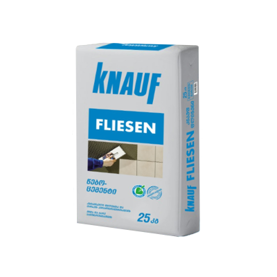 კნაუფის კერამიკული ფილის, შიდა გარე გამოყენების წებო-ცემენტი Knauf (K1) Filesen 25კგ
