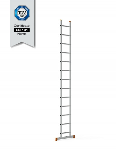 Aluminum single-section stepladder 13 steps 3.55 m (7113)