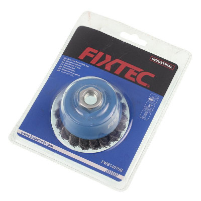 რკინის სახეხი მავთული-უხეში ბალგარკაზე  3" M14/Cup wire brush with nut 3"