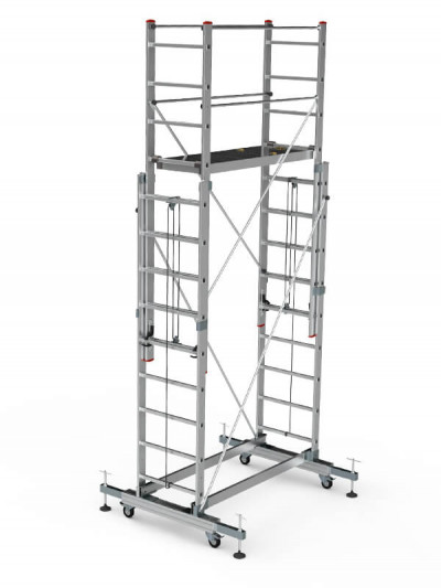 ალუმინის ტელესკოპური ხარაჩო 2x3მ=6მ (7511-D)