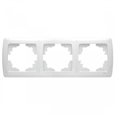 Frame switch-socket VIKO CARMEN 3-key white "Horizontal"