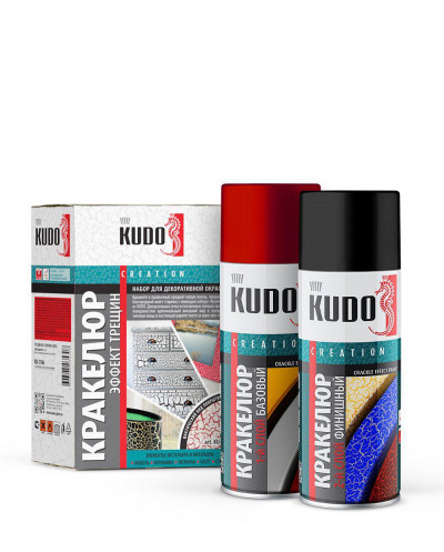 Enamel set "Crackle" - crackle effect on black gold, aerosol (2 x 520 ml)