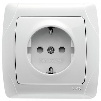 როზეტი VIKO CARMEN დამიწებით დამცავით თეთრი