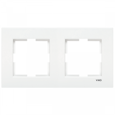 ჩამრთველ-როზეტის კანტი VIKO KARRE 2-ანი თეთრი "ჰორიზონტალური"