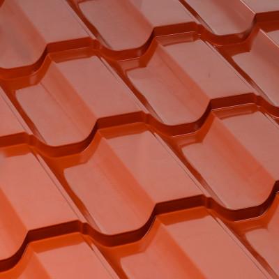 Metal tile colored tin roofing 0.45x1200 RAL 8004 (Modern)