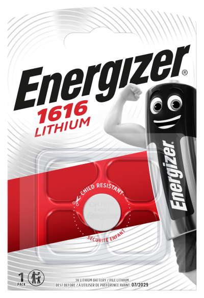Energizer Lithium button cell CR1616, 1-pc blister