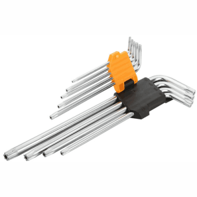 TOL47-20057 Hex key set with round ends and a long handle 9 pcs.
