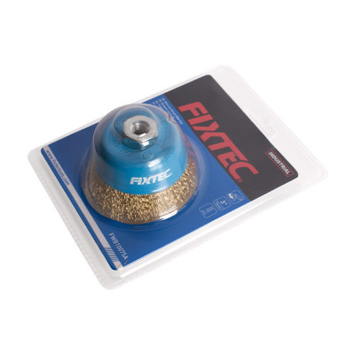 რკინის სახეხი მავთული-რბილი ბალგარკაზე 4"  M14/Cup wire brush with nut 4"