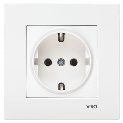 როზეტი VIKO Karre დამიწებით თეთრი