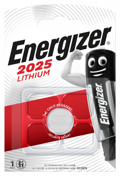 3026 Energizer Lithium button cell CR2025, 1-pc blister-7638900083026