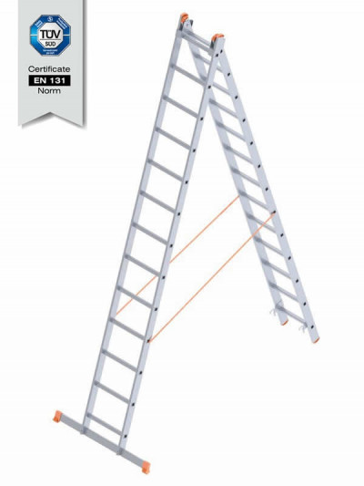 ალუმინის კიბე ორ სექციანი 2x13 საფეხური (A ტიპი) (7213-A)