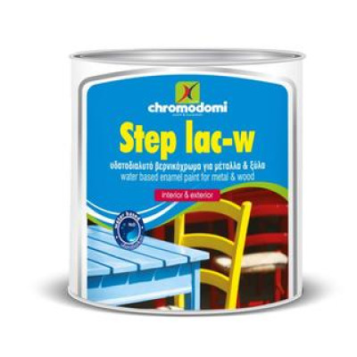 Water-based enamel paint for metal and wood WATER STEP-LAC SATINE (base D) 2.5 l