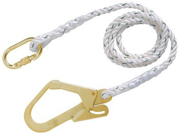 Safety rope 2m/12mm. With carabiner and hook