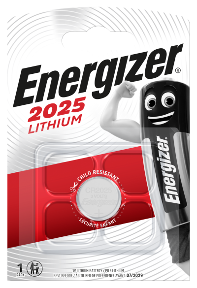 3026 Energizer Lithium button cell CR2025, 1-pc blister-7638900083026