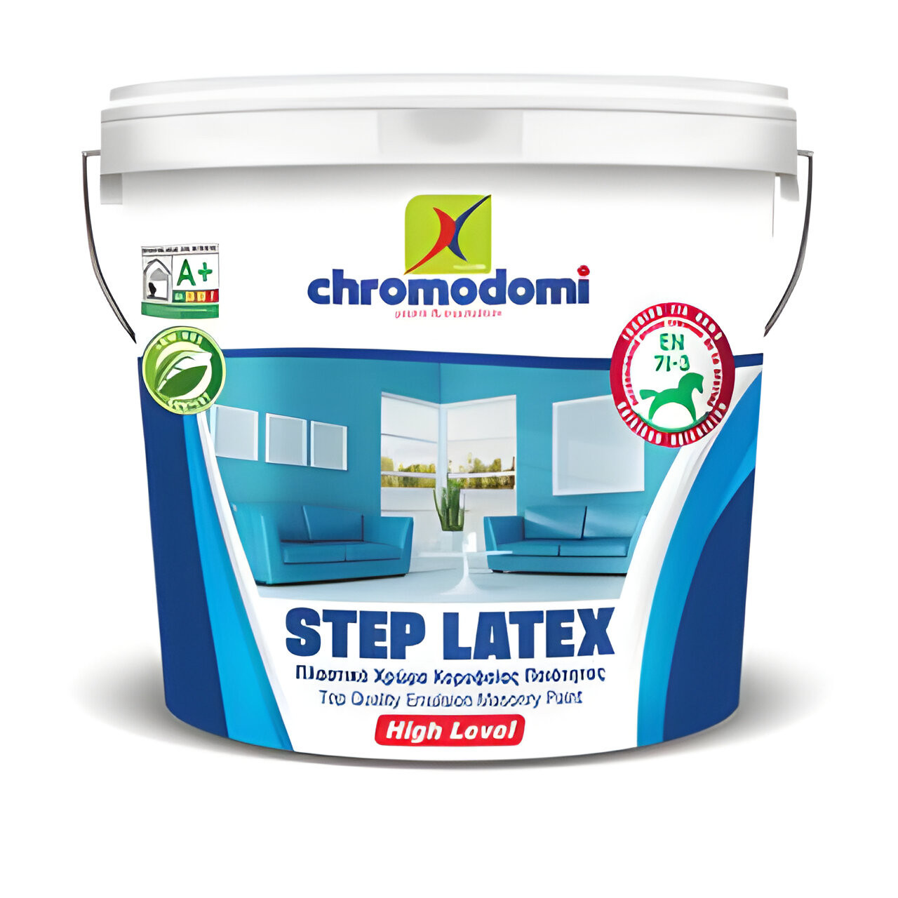 ემულსიური საღებავი შიდა სამუშაოებისთვის STEP-LATEX HIGH LEVEL (BASE TR) 10LT — ინტერიერის საღებავი