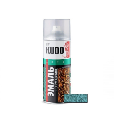 Эмаль для ржавой поверхности с эффектом молотка Серебро-изумруд, аэрозоль (520 мл) КУ-3003