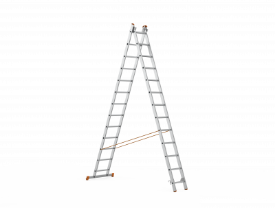 ალუმინის კიბე ორ სექციანი 2x13 საფეხური (A ტიპი) (7213-A)