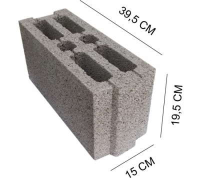 პემზის ბლოკი 15*19.5*39.5 6 კამერიანი