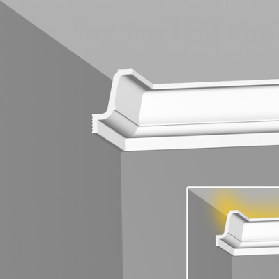 Baseboard for stretch ceiling and LED backlight J40/60SC